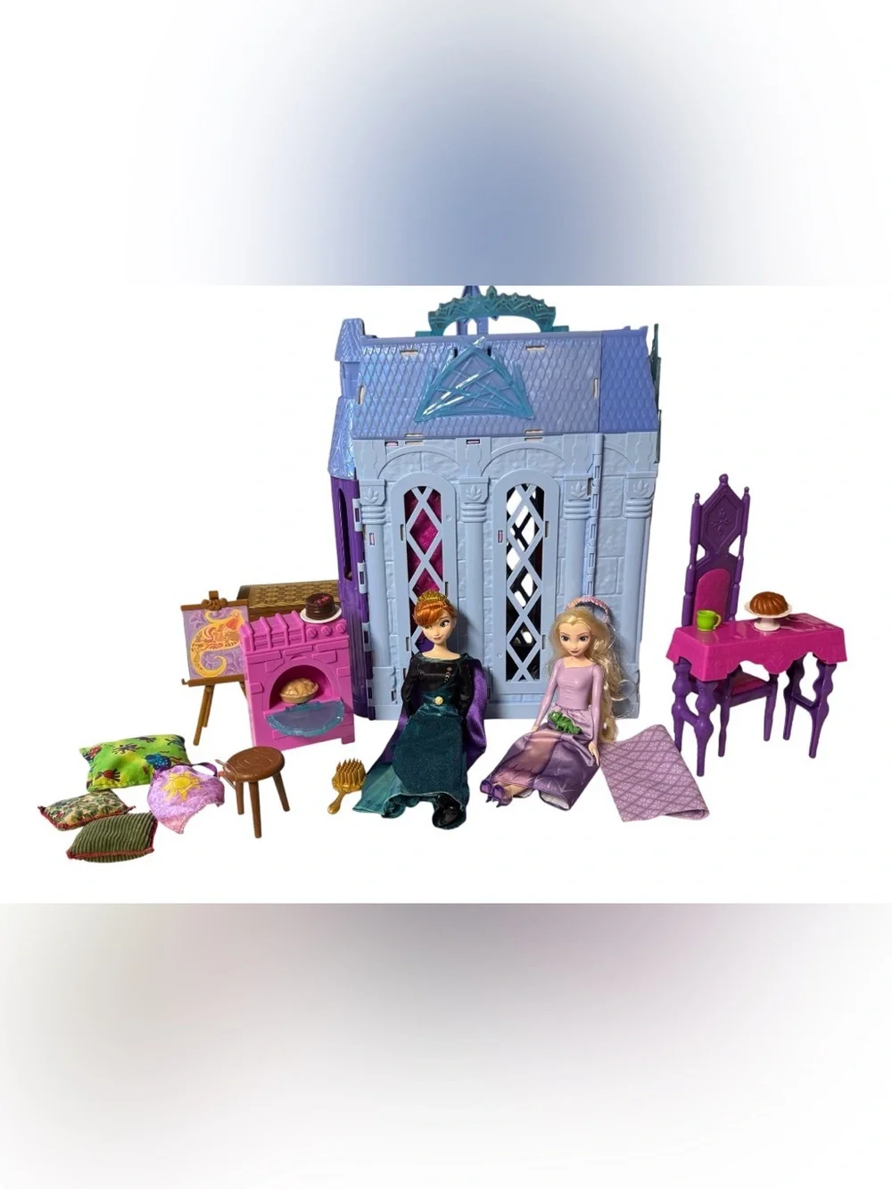 EUC Mattel Disney Frozen Ultimate Arendelle Adventure portable castle playset
